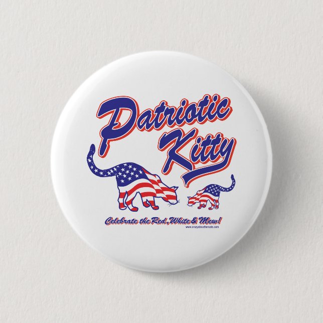 Patriotic Kitty Cats 6 Cm Round Badge (Front)