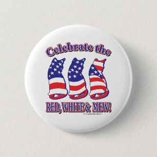 Patriotic Kitty Cats 6 Cm Round Badge
