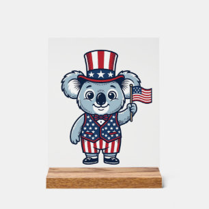 Patriotic Koala Vector Vintage Shirt Design_1 Acrylic Sign
