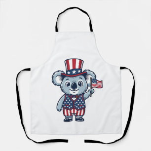 Patriotic Koala Vector Vintage Shirt Design_1 Apron