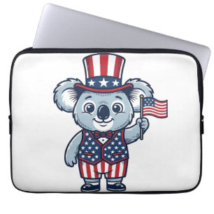 Patriotic Koala Vector Vintage Shirt Design_1 Laptop Sleeve