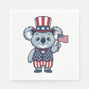 Patriotic Koala Vector Vintage Shirt Design_1 Napkin
