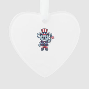 Patriotic Koala Vector Vintage Shirt Design_1 Ornament