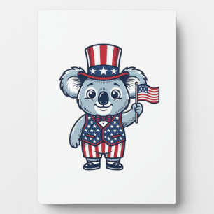 Patriotic Koala Vector Vintage Shirt Design_1 Plaque