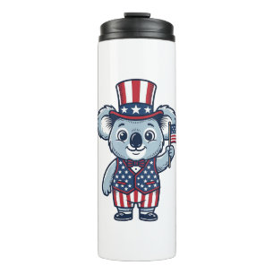 Patriotic Koala Vector Vintage Shirt Design_1 Thermal Tumbler