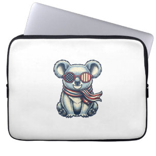 Patriotic Koala Vintage Engraving Shirt Design_1 Laptop Sleeve