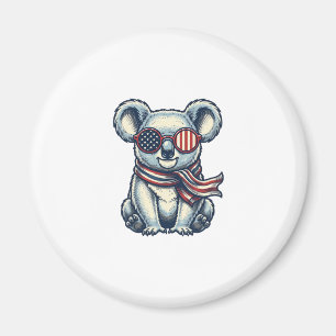 Patriotic Koala Vintage Engraving Shirt Design_1 Magnet