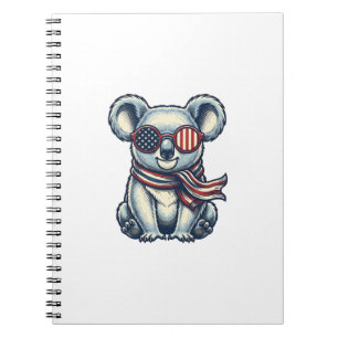 Patriotic Koala Vintage Engraving Shirt Design_1 Notebook