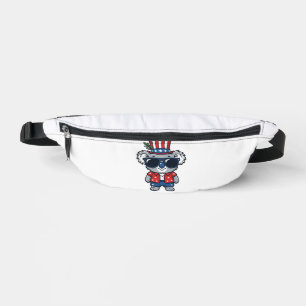 Patriotic Koala Vintage Style Vector Art_1 Bum Bags