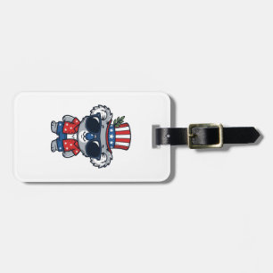 Patriotic Koala Vintage Style Vector Art_1 Luggage Tag