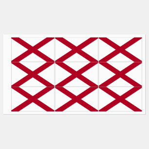 Patriotic labels with flag of Alabama State, USA