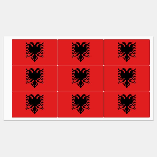 Patriotic labels with flag of Albania (Sheet)
