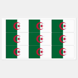 Patriotic labels with flag of Algeria
