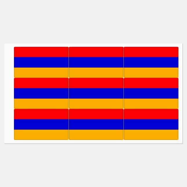 Patriotic labels with flag of Armenia (Sheet)
