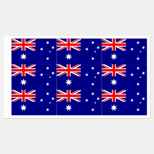 Patriotic labels with flag of Australia (Sheet)