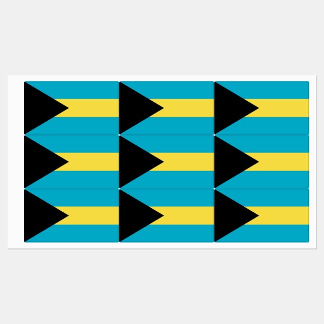 Patriotic labels with flag of Bahamas (Sheet)