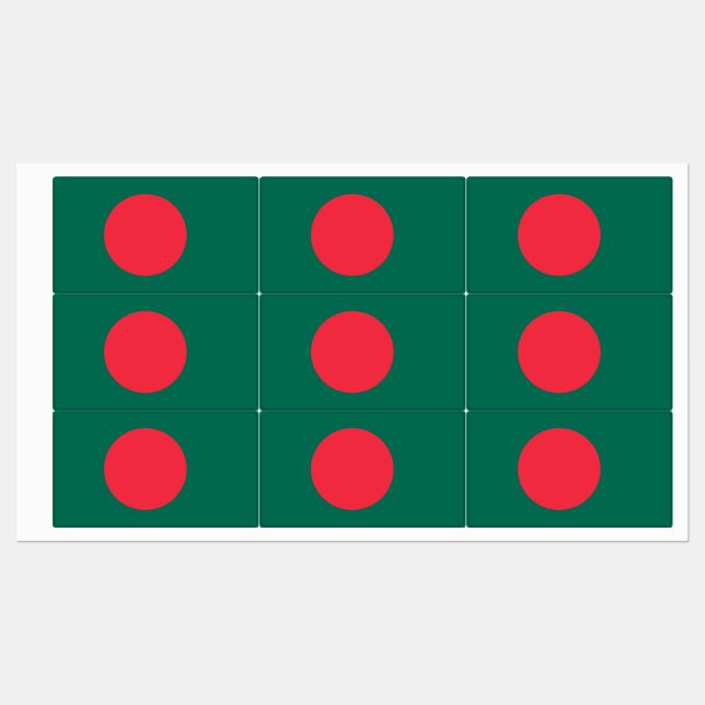 Patriotic labels with flag of Bangladesh (Sheet)