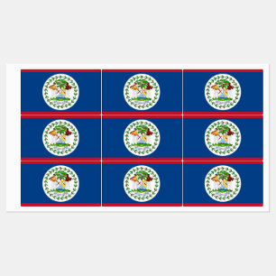 Patriotic labels with flag of Belise
