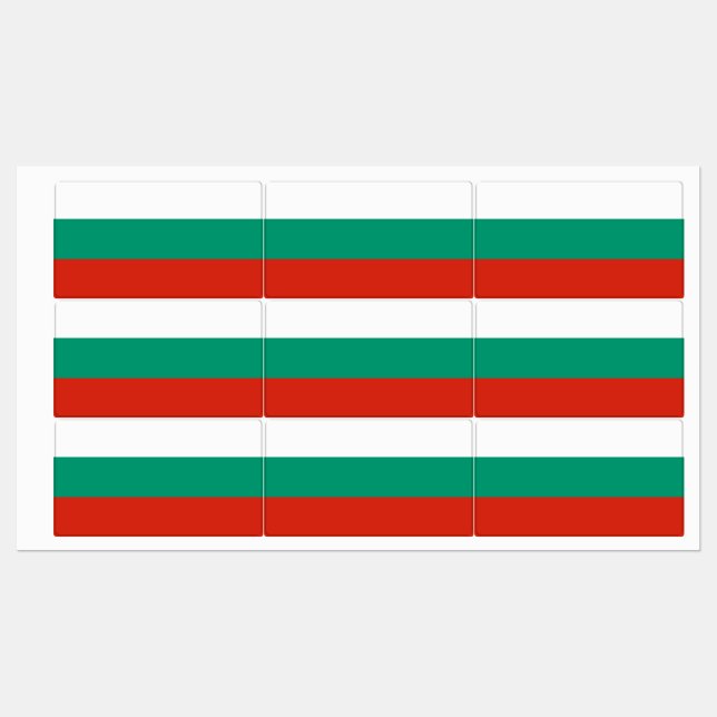 Patriotic labels with flag of Bulgaria (Sheet)