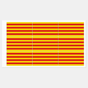 Patriotic labels with flag of Catalonia