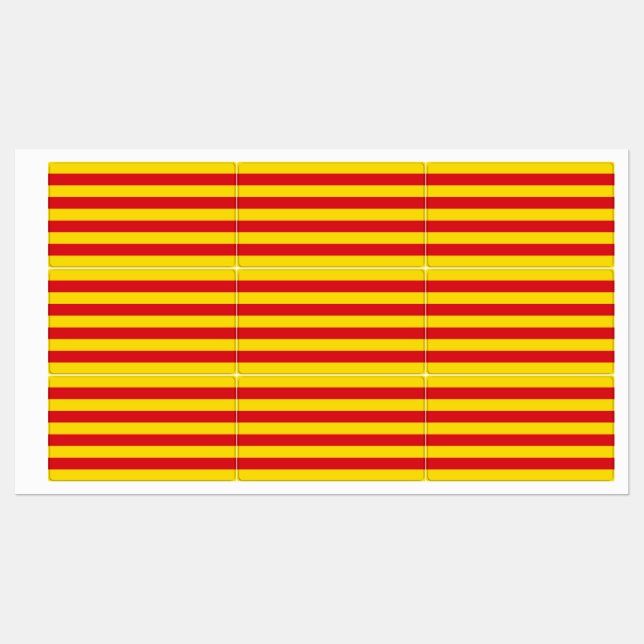 Patriotic labels with flag of Catalonia (Sheet)