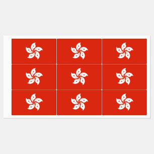 Patriotic labels with flag of Hong Kong