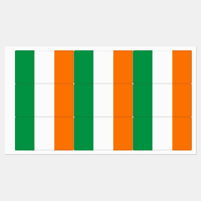 Patriotic labels with flag of Ireland (Sheet)