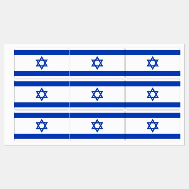 Patriotic labels with flag of Israel (Sheet)