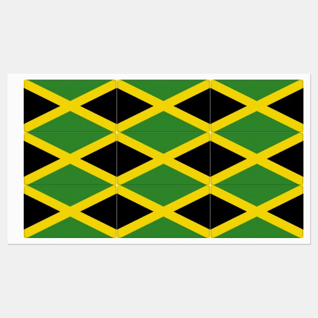 Patriotic labels with flag of Jamaica (Sheet)
