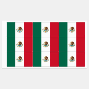 Patriotic labels with flag of Mexico