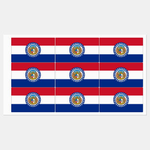 Patriotic labels with flag of Missouri State