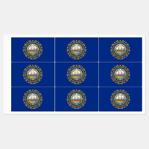 Patriotic labels with flag of New Hampshire State