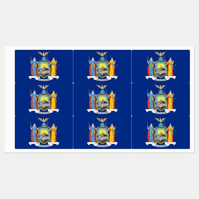 Patriotic labels with flag of New York State (Sheet)