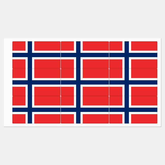 Patriotic labels with flag of Norway (Sheet)