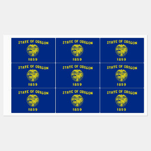 Patriotic labels with flag of Oregon State