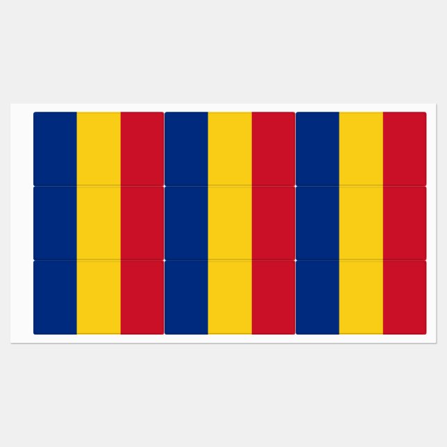 Patriotic labels with flag of Romania (Sheet)