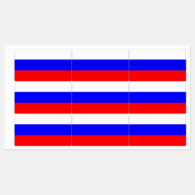 Patriotic labels with flag of Russia (Sheet)