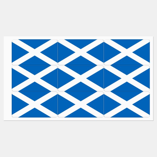 Patriotic labels with flag of Scotland (Sheet)