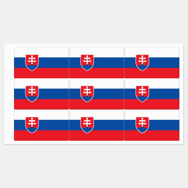 Patriotic labels with flag of Slovakia (Sheet)