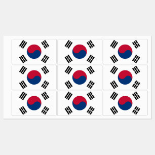 Patriotic labels with flag of South Korea