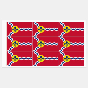 Patriotic labels with flag of St. Louis, Missouri