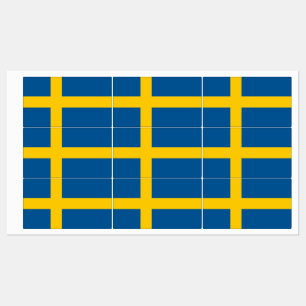 Patriotic labels with flag of Sweden