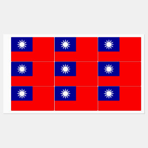 Patriotic labels with flag of Taiwan
