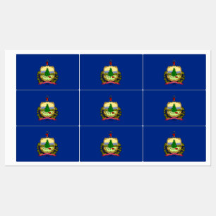 Patriotic labels with flag of Vermont State