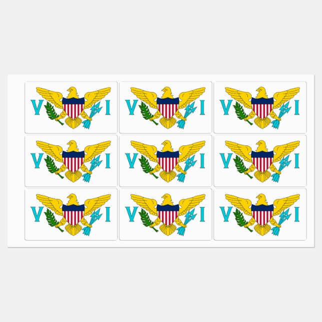Patriotic labels with flag of Virgin Islands (Sheet)
