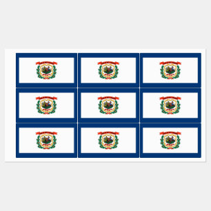 Patriotic labels with flag of West Virginia