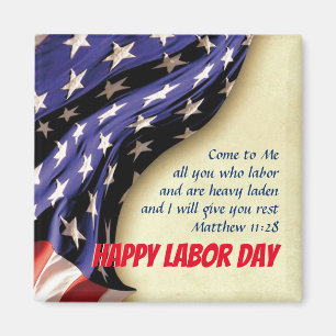Patriotic LABOR DAY Christian Magnet