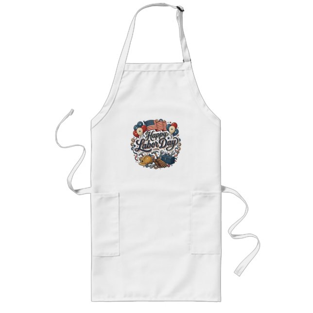 Patriotic Labor Day Long Apron (Front)