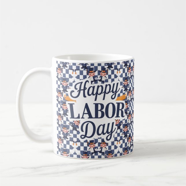 Patriotic Labour Day Tees for Workers and Families Coffee Mug (Left)