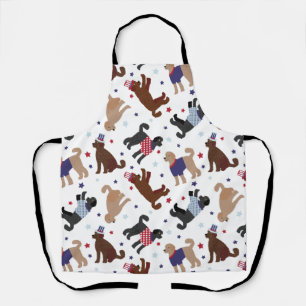 Patriotic Labradoodle Pattern Apron